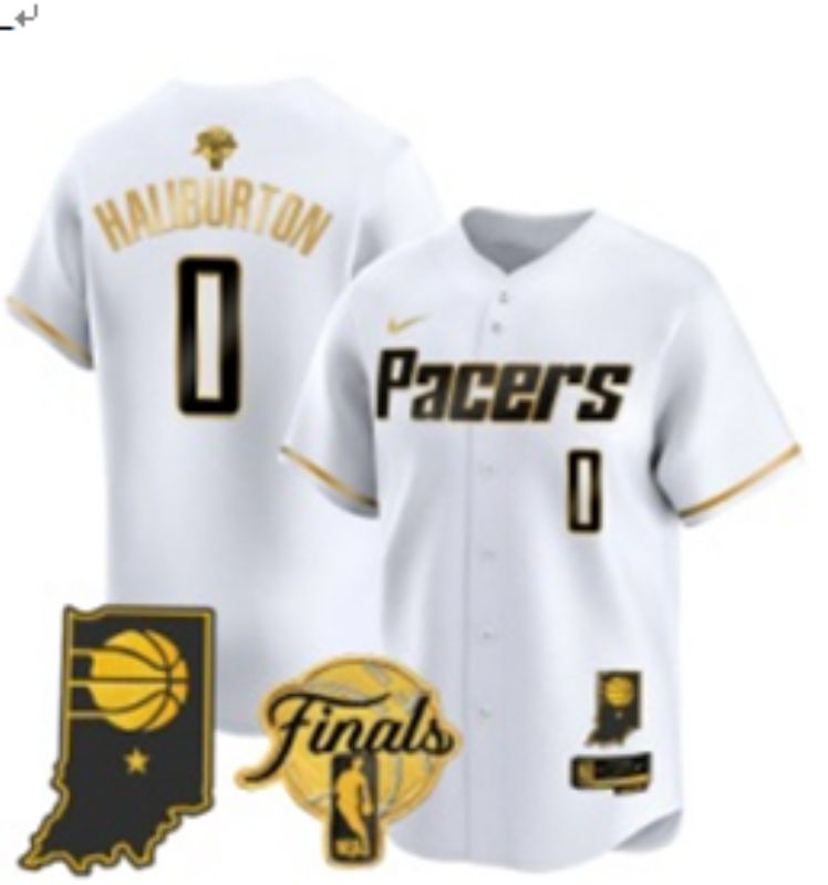 Men 2025 Indiana Pacers #0 Haliburton White Joint Name NBA Jersey style 5